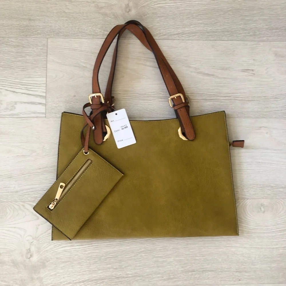 NWT Large Briefcase Work Shoulder Bag Tote with Zip Purse Wallet